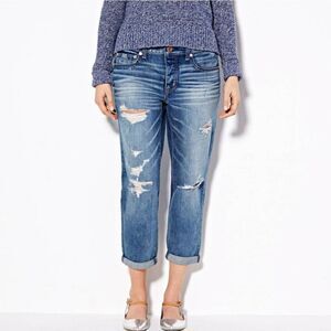American Eagle boy fit distressed crop jeans sz 00